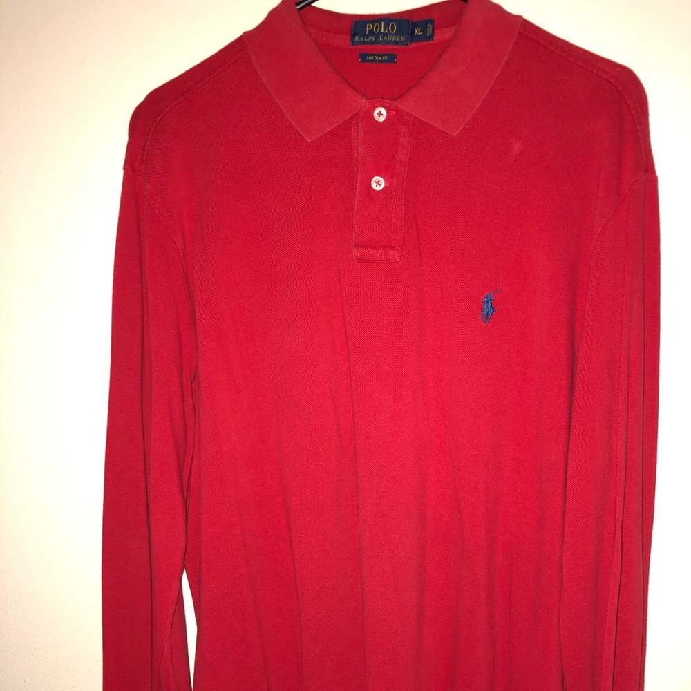 Red long sleeve Ralph Lauren Polo